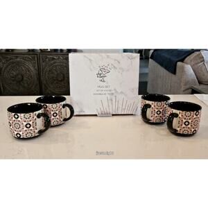 Chic & Tonic Set of 4 Mugs Artistic Print‎ with Vintage Flair Set Of 4